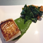 Pan Seared Halibut with Cilantro Minto Sauce