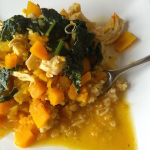 braised chicken with butternut squash and kale