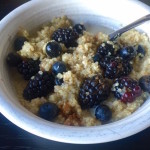 warm spiced quinoa with fresh berries